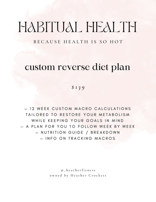 custom reverse diet plan